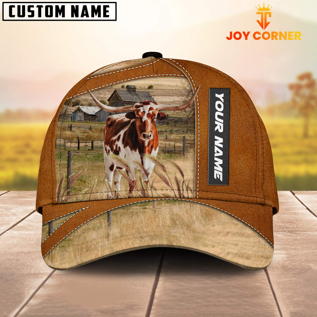 Texas Longhorn Customized Name Brown Cap