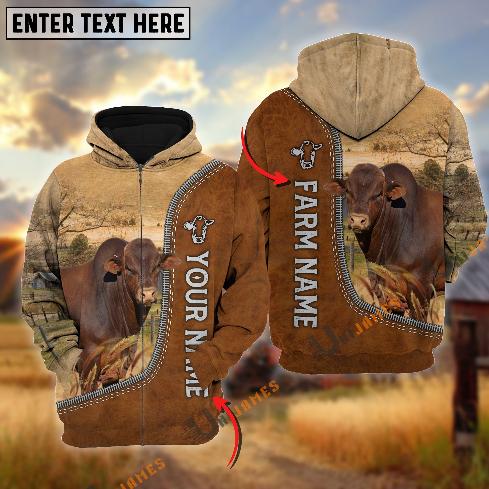Beefmaster Farming Happiness Personalized Name 3D Hoodie