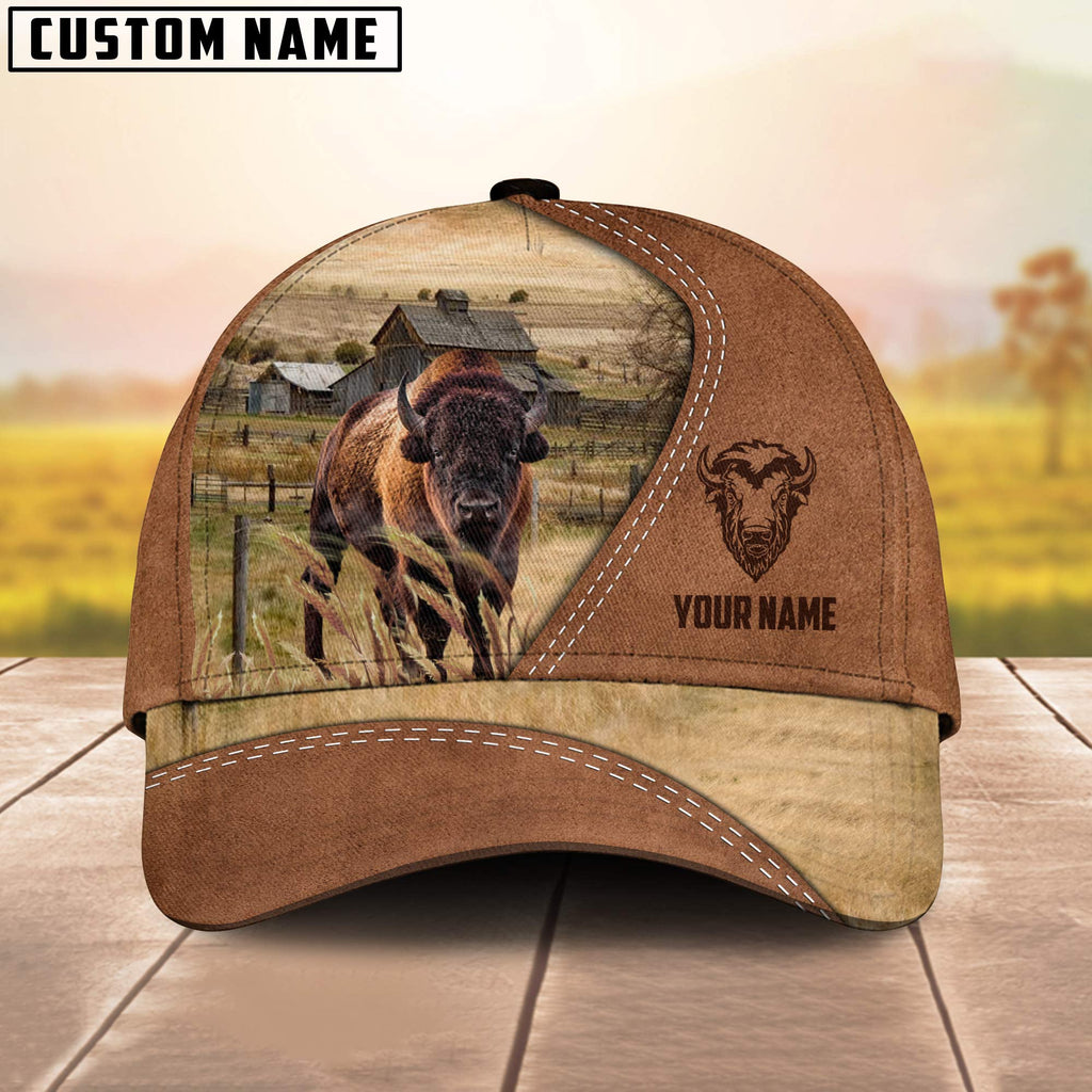 Bison Customized Name Brown Cap