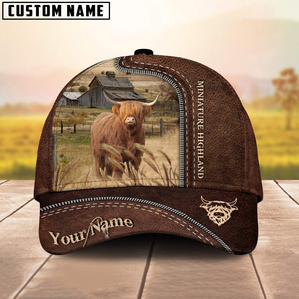 Miniature Highland Customized Name Leather Pattern Cap