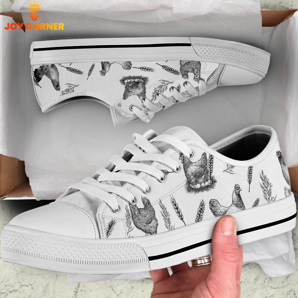 Chicken Pattern Low Top Shoes