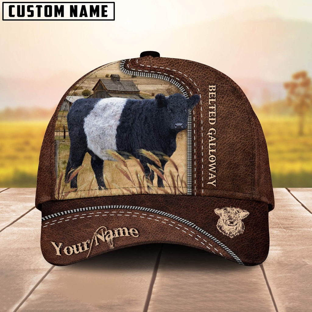 Belted Galloway Customized Name Leather Pattern Cap