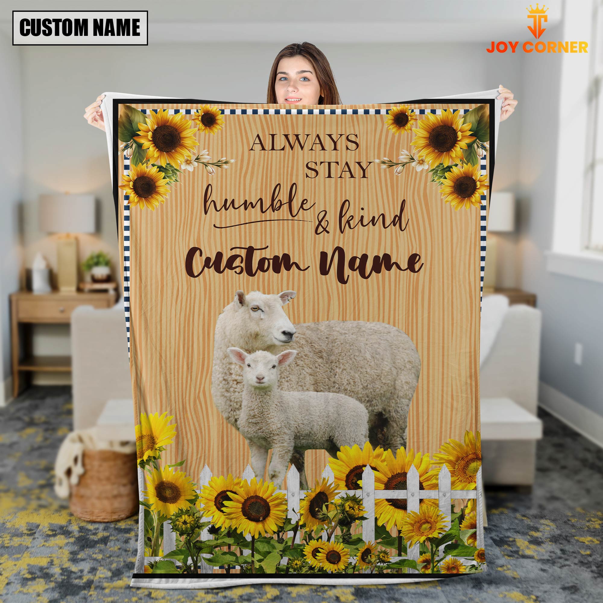 Sheep Custom Name - Always Stay Humble and Kind Blanket
