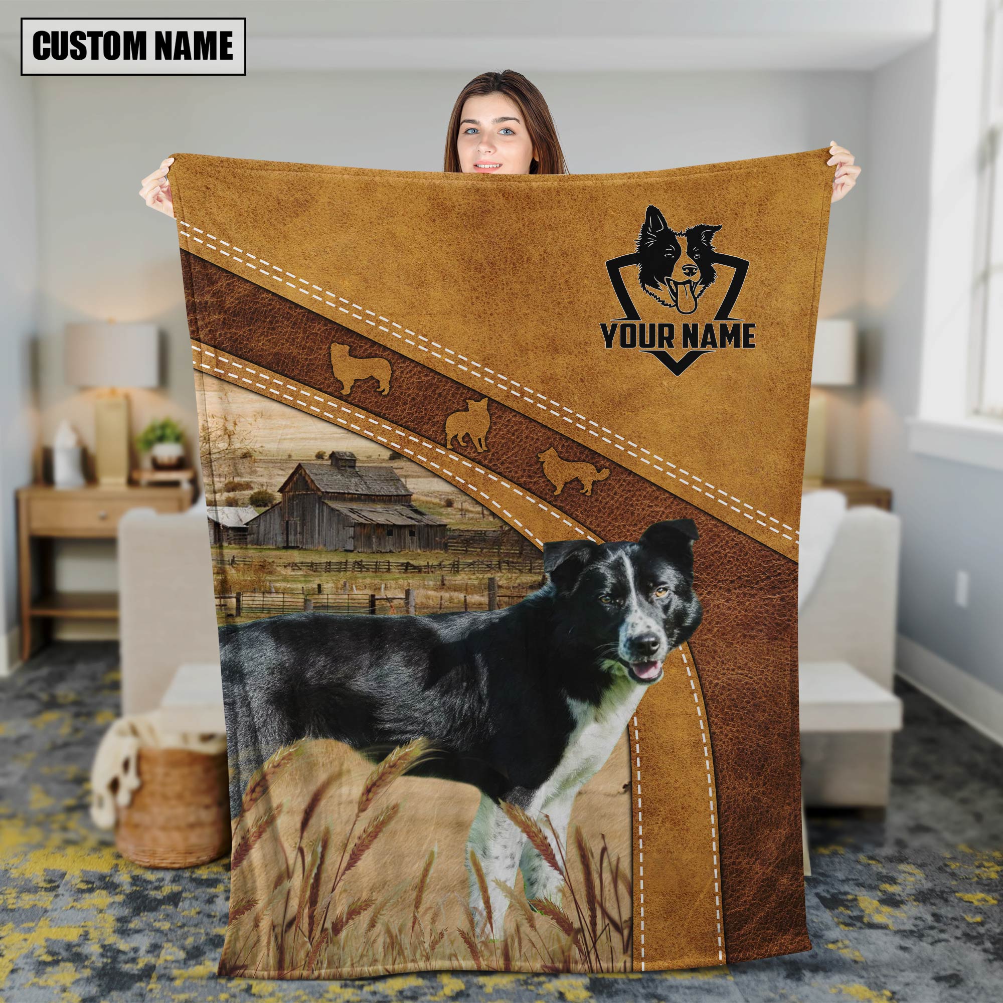 Border Collie Custom Name Blanket Collection