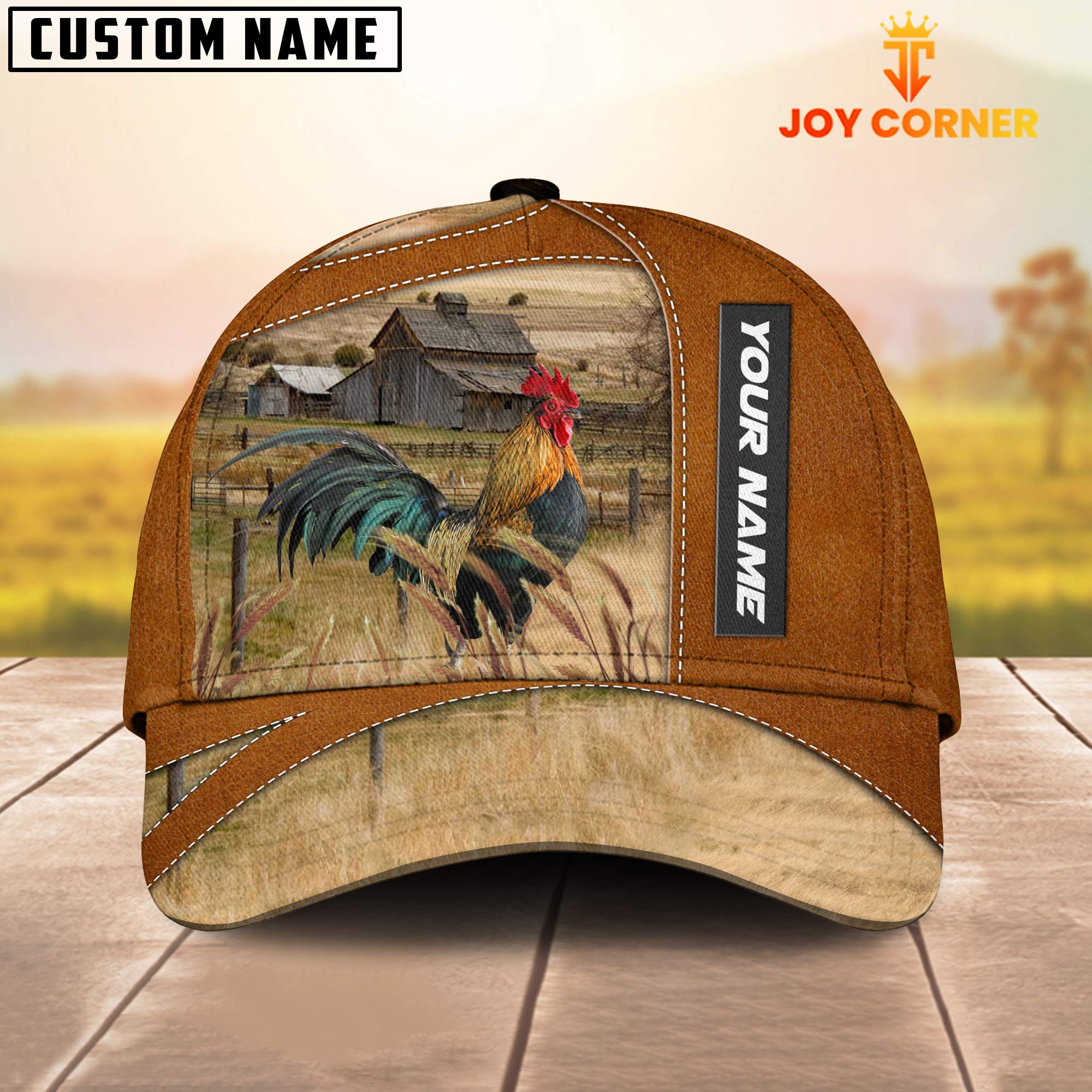Chicken Customized Name Brown Cap