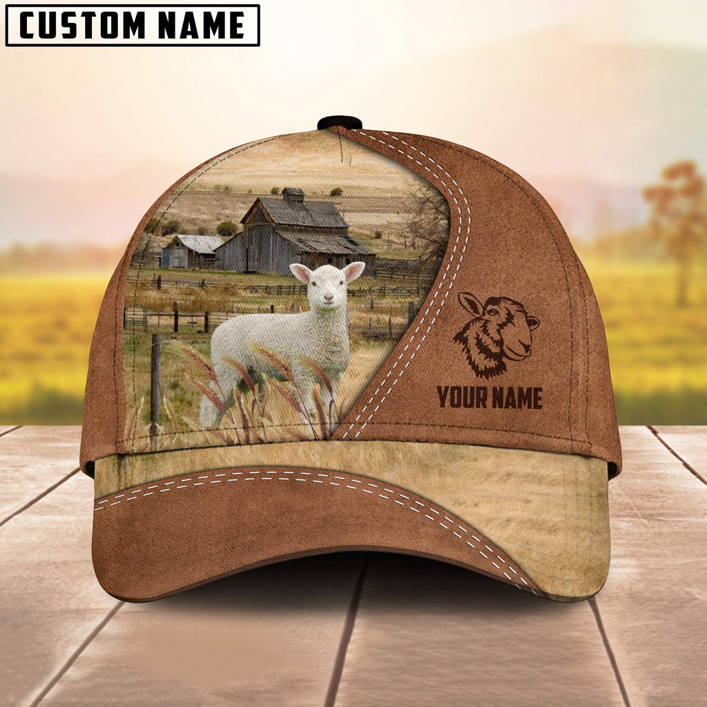 Lambs Customized Name Brown Cap
