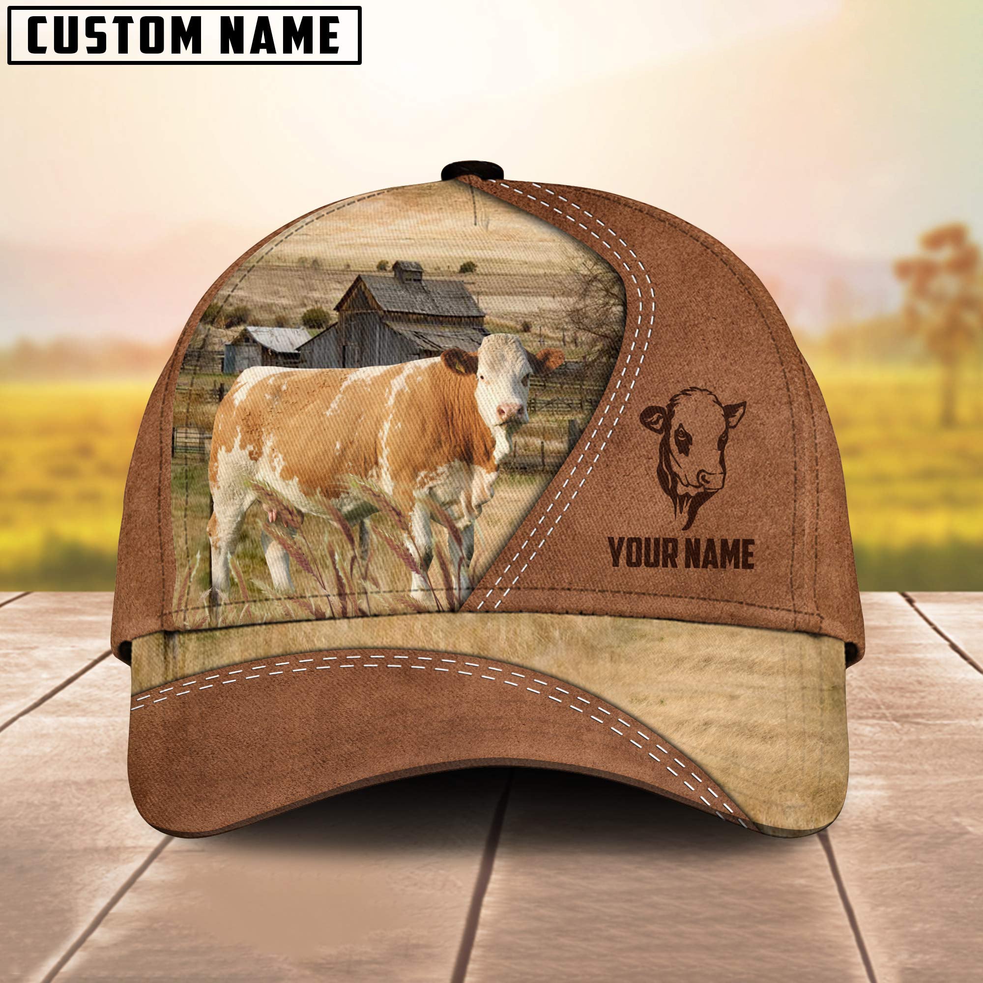 Simmental Customized Name Brown Cap