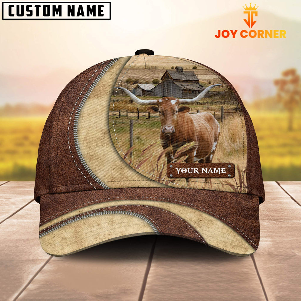 Texas Longhorn Customized Name Farm Barn Cap
