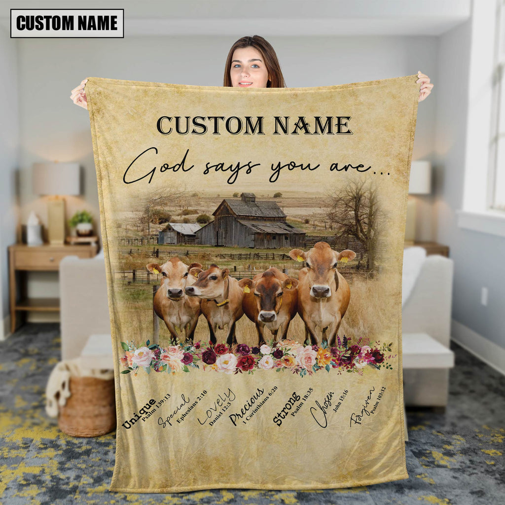 God Says You Are - Personalized Name Jersey Blanket