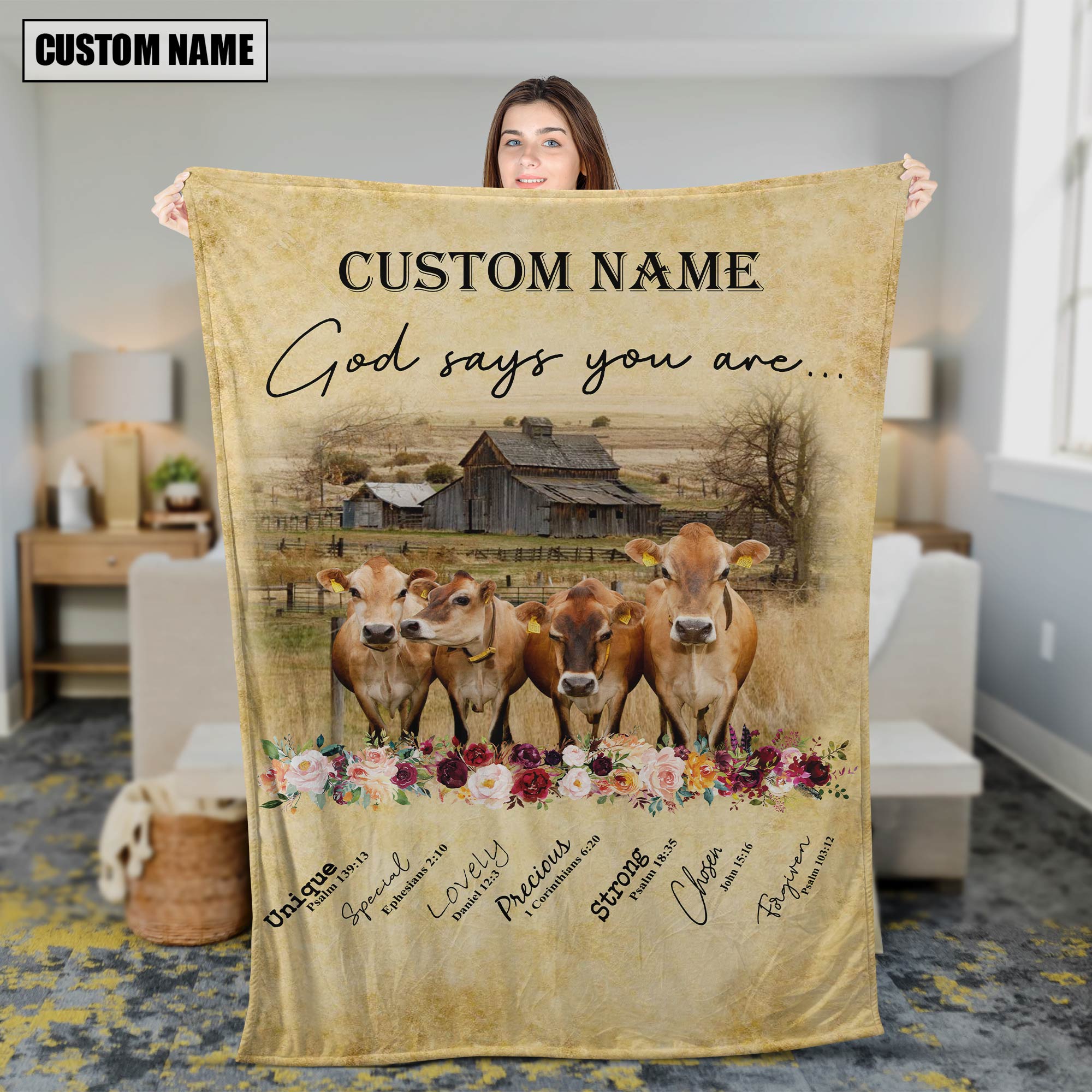 God Says You Are - Personalized Name Jersey Blanket