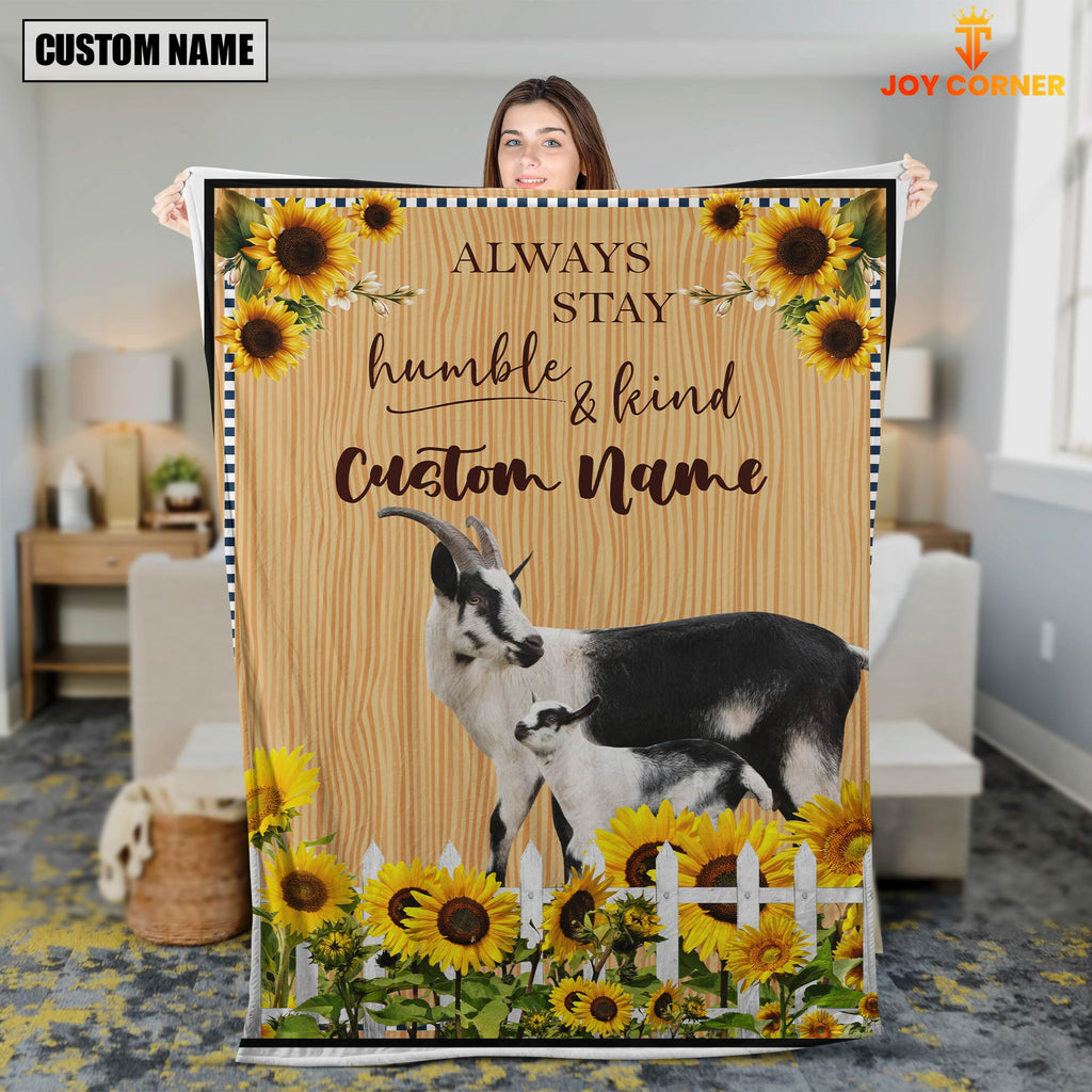 Goat Custom Name - Always Stay Humble and Kind Blanket