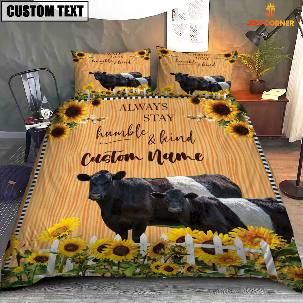 Belted Galloway Stay Humble And Kind Bedding Set
