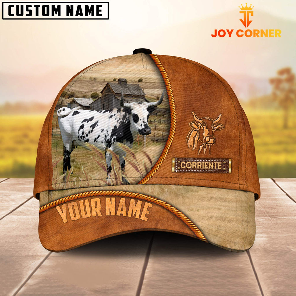 Custom Name Corriente Leather Pattern Cap