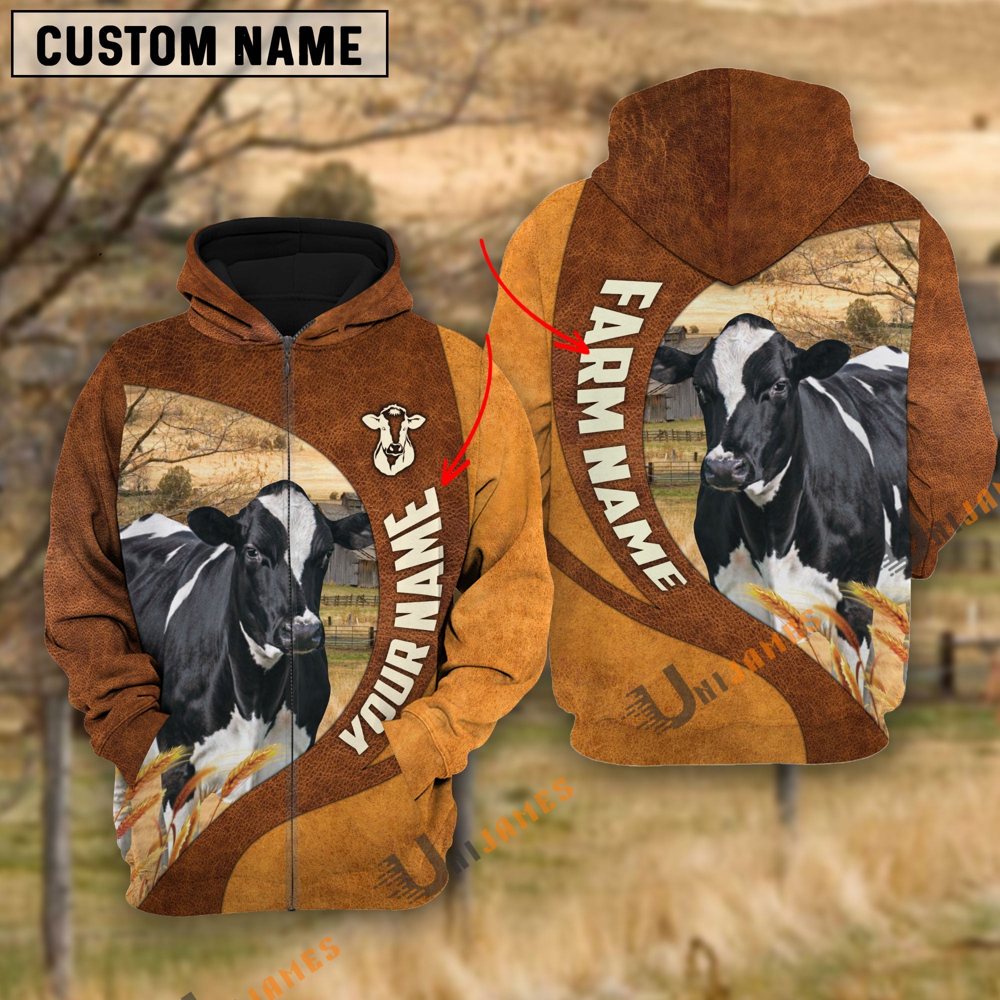 Holstein Farming Life Personalized Name 3D Hoodie