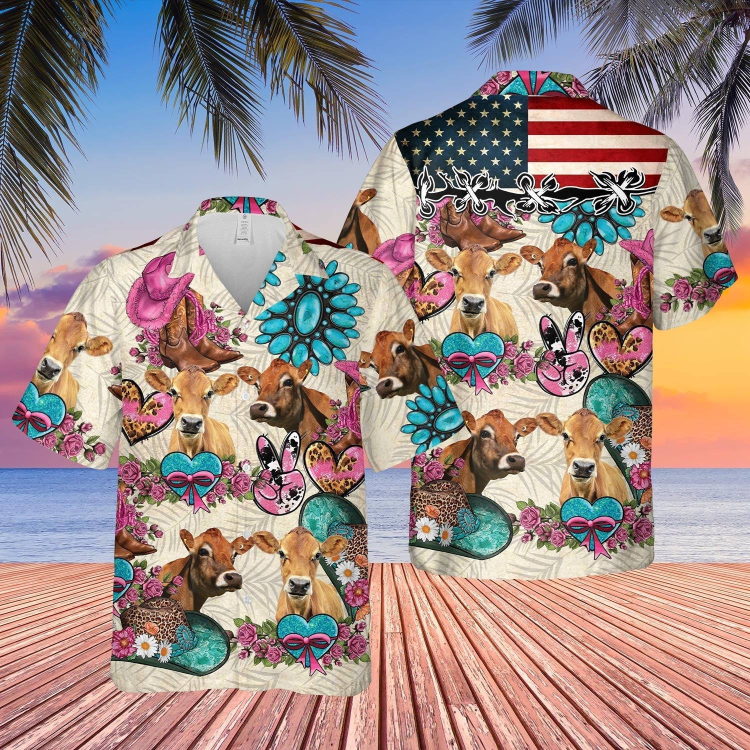 Unique Jersey Happiness Flowers 3D Hawaiian Shirt