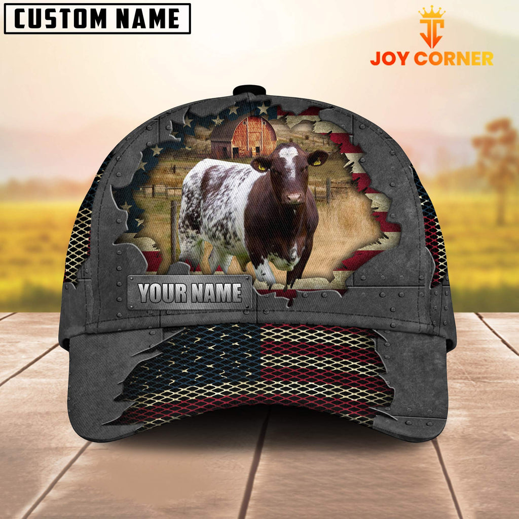 Shorthorn Customized Name US Flag Net Cap