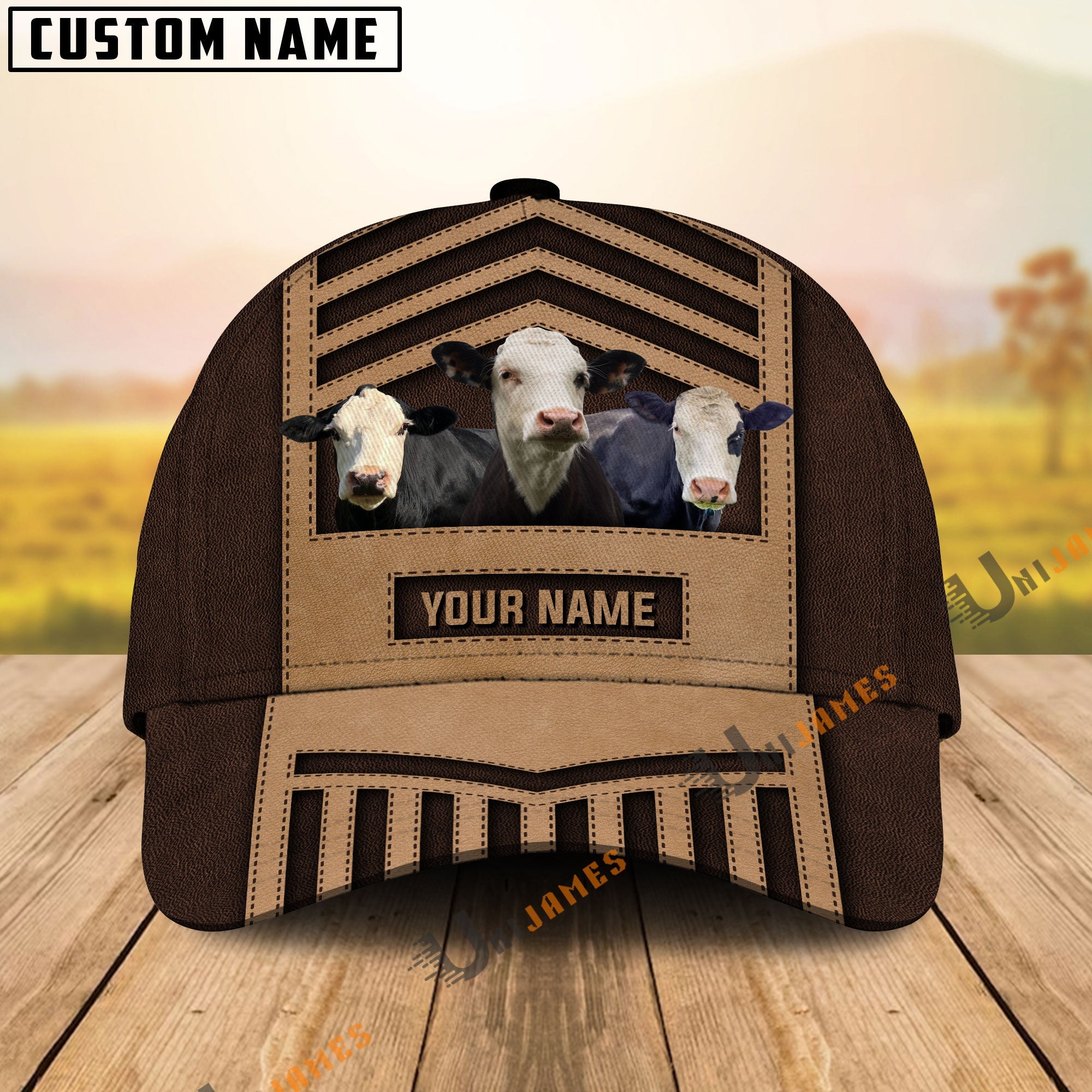 Black Baldy Happiness Window Personalized Name 3D Cap