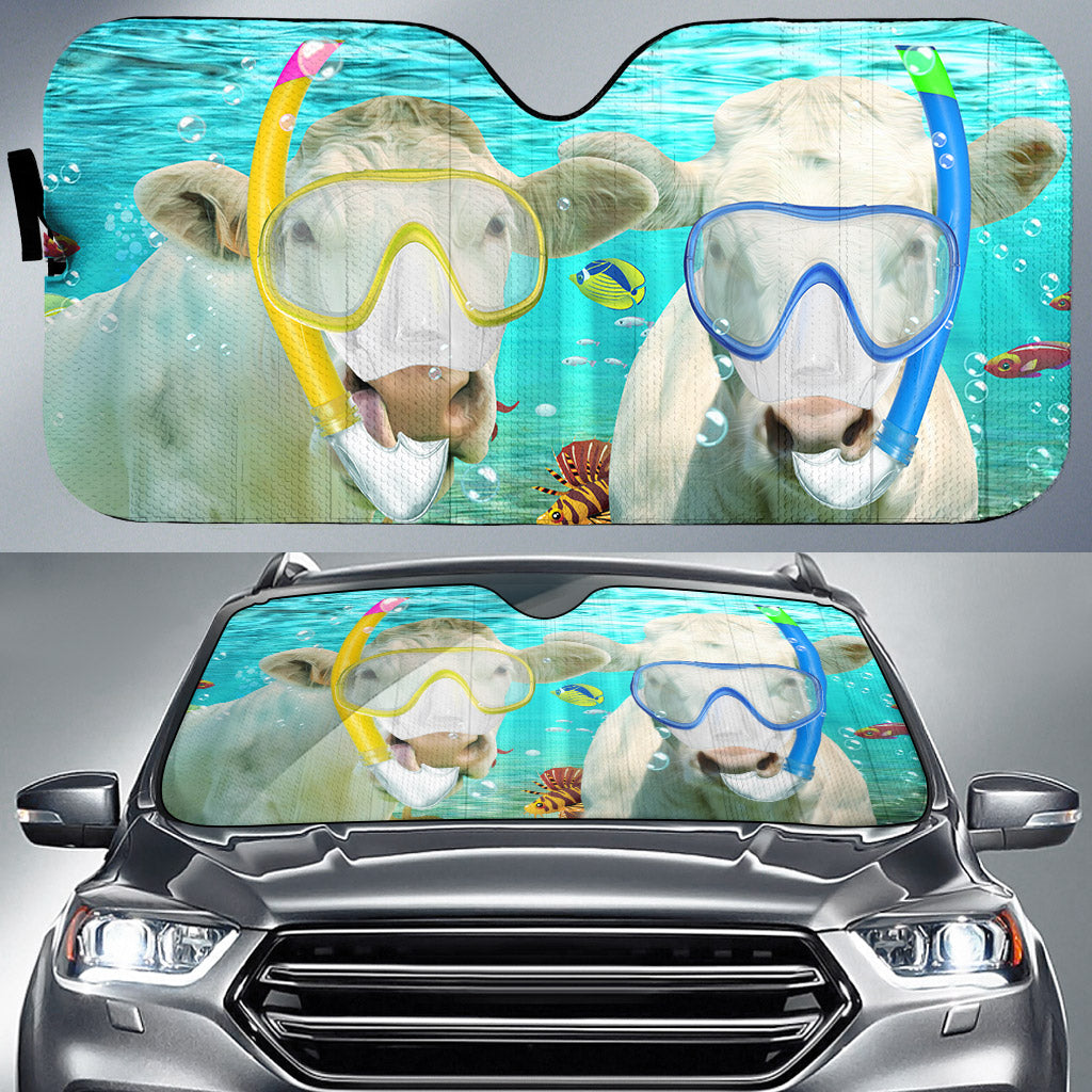 Charolais Diving All Over Printed 3D Sun Shade