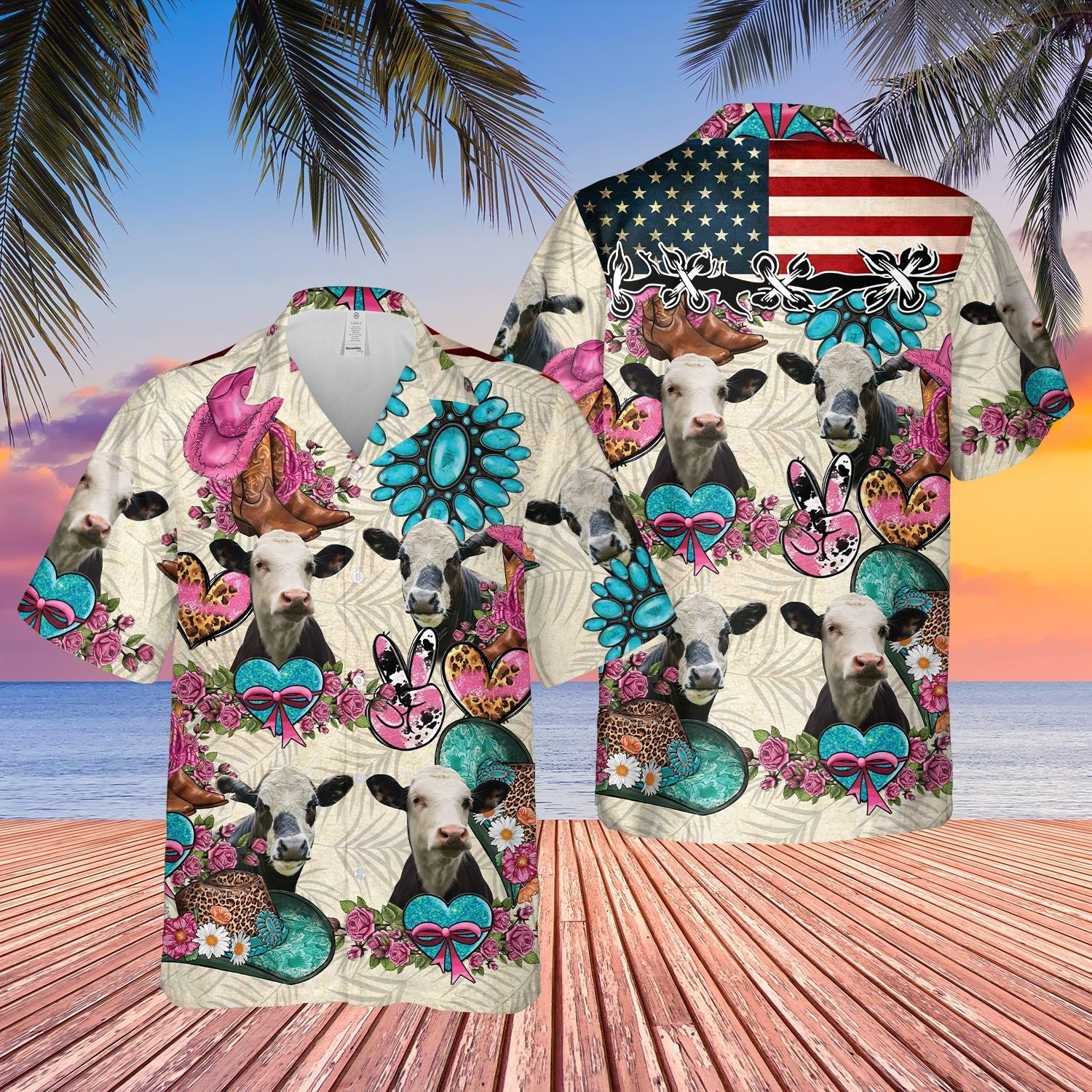 Unique Black Baldy Happiness Flowers 3D Hawaiian Shirt