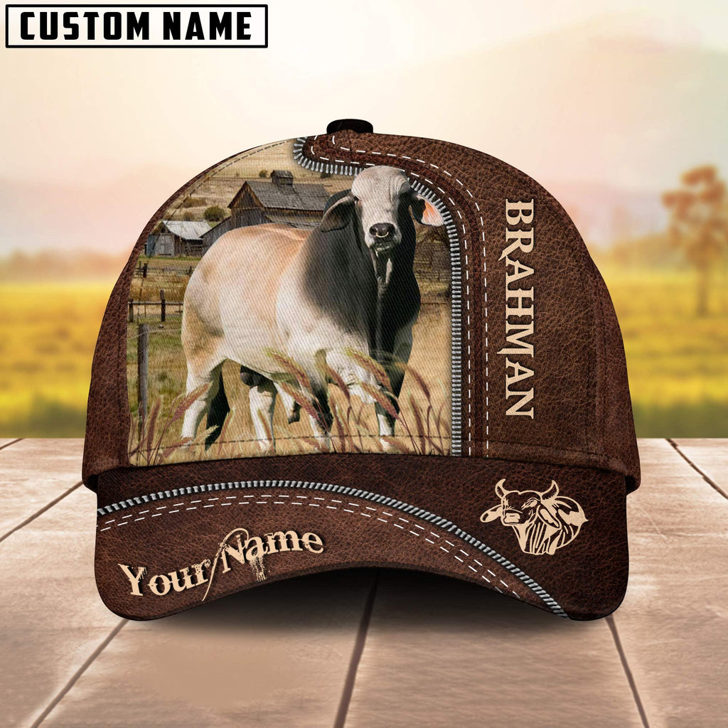 Brahman Customized Name Leather Pattern Cap