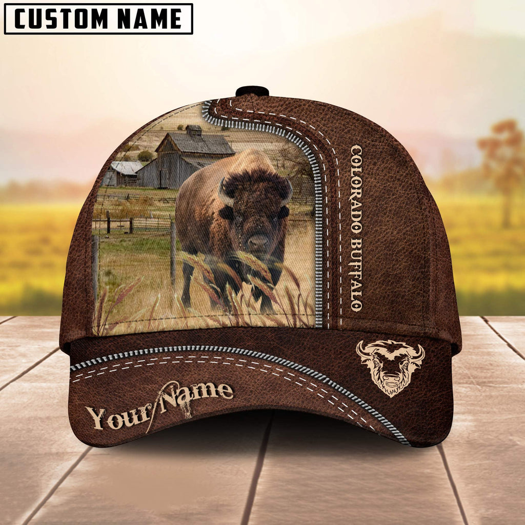 Buffalo Customized Name Leather Pattern Cap