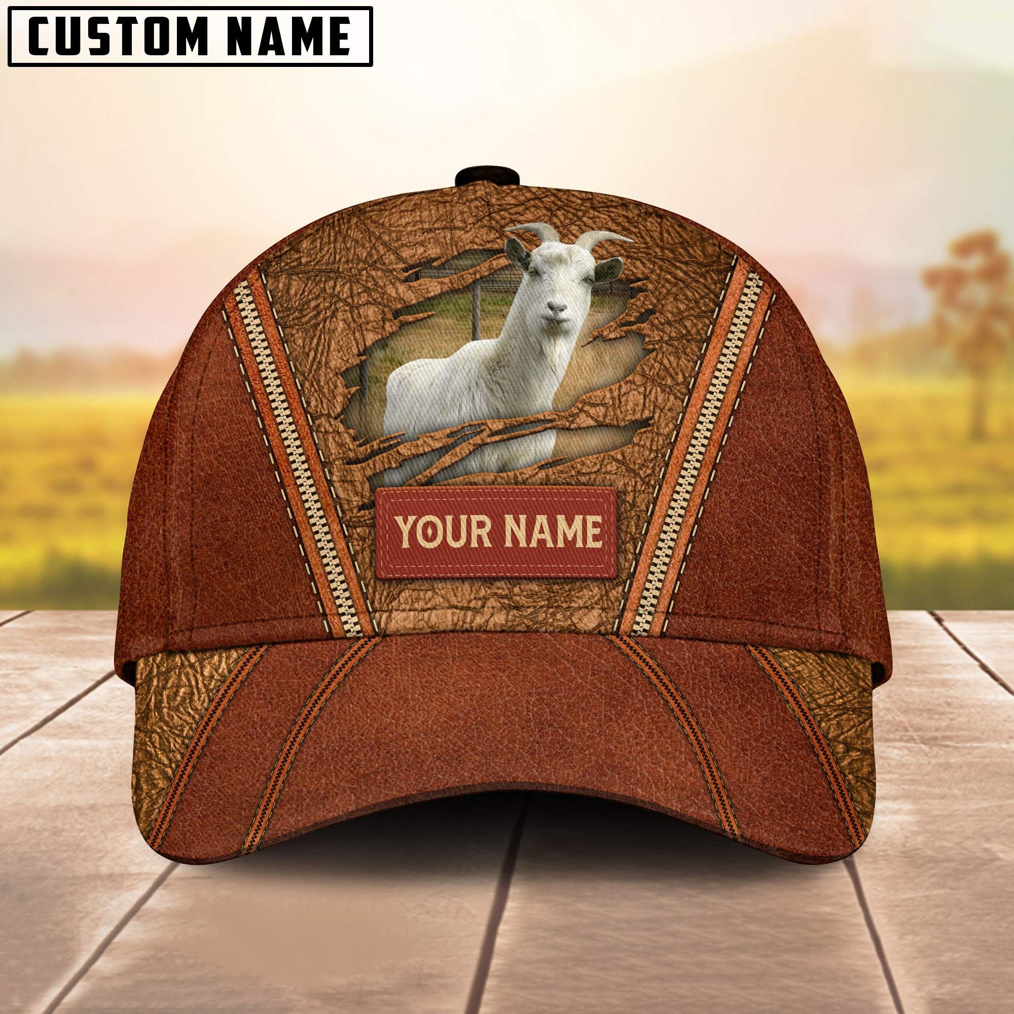 Happy Goat Customized Name Cap
