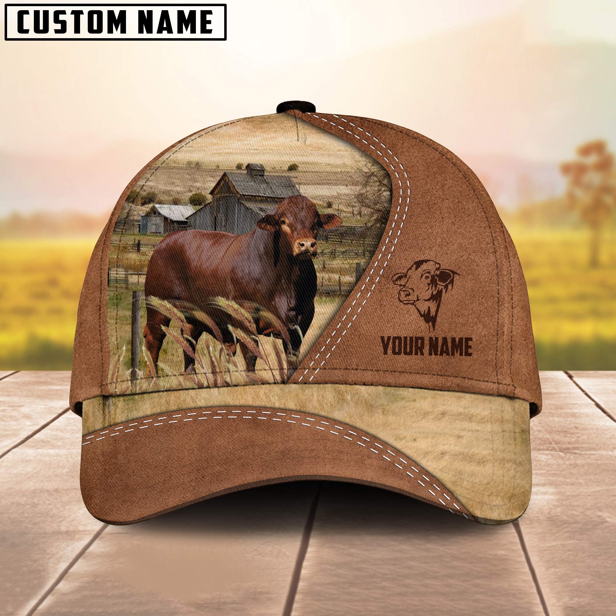 Beefmaster Customized Name Brown Cap
