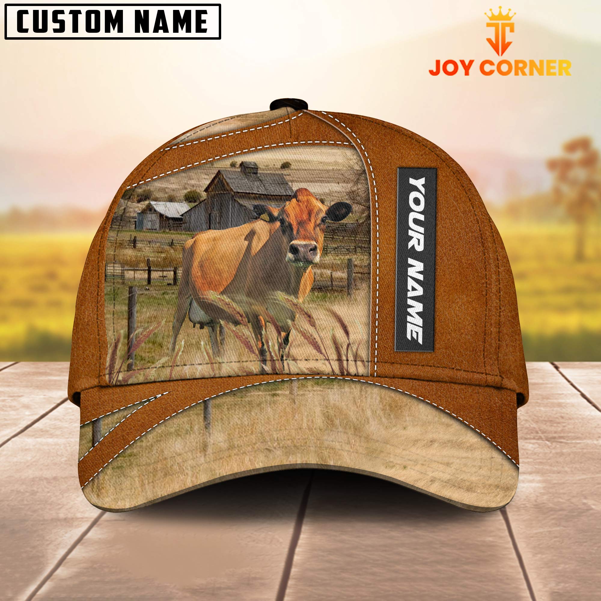 Jersey Customized Name Brown Cap
