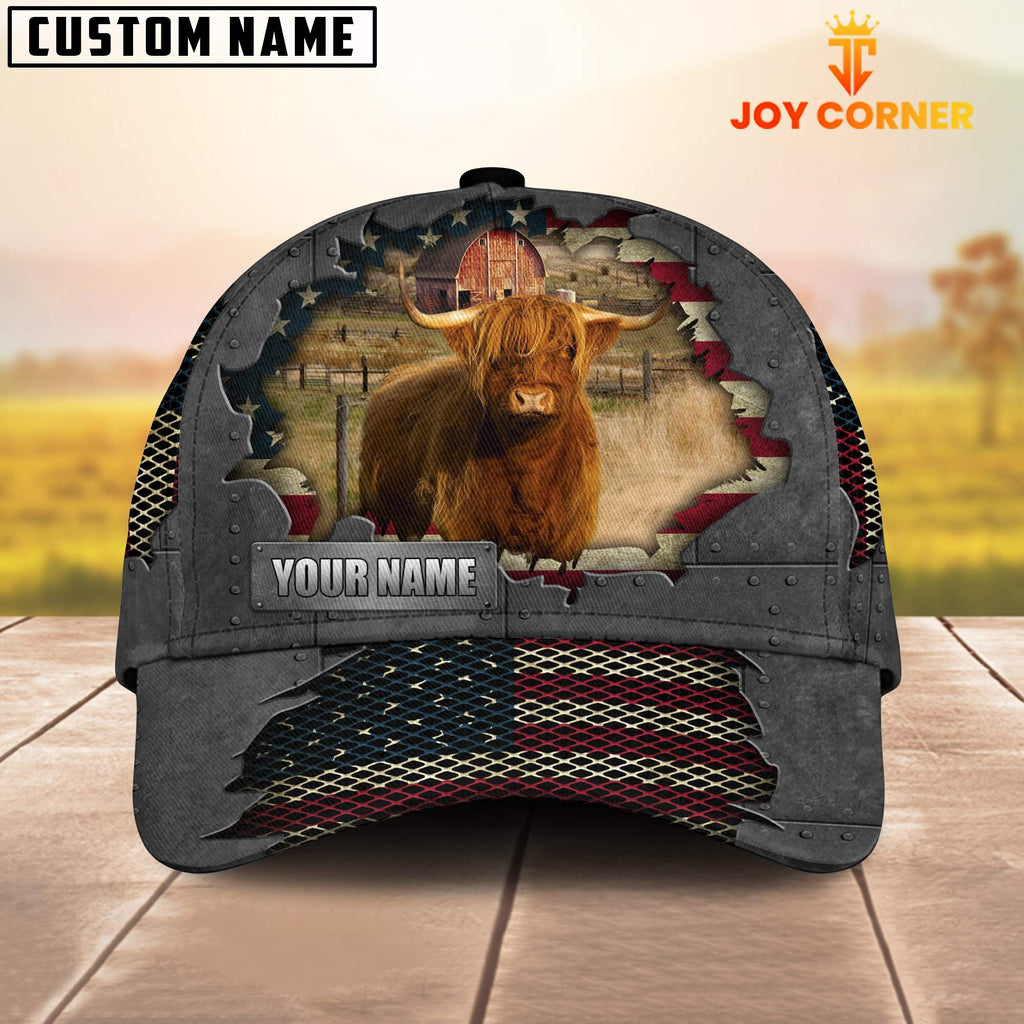 Highland Customized Name US Flag Net Cap