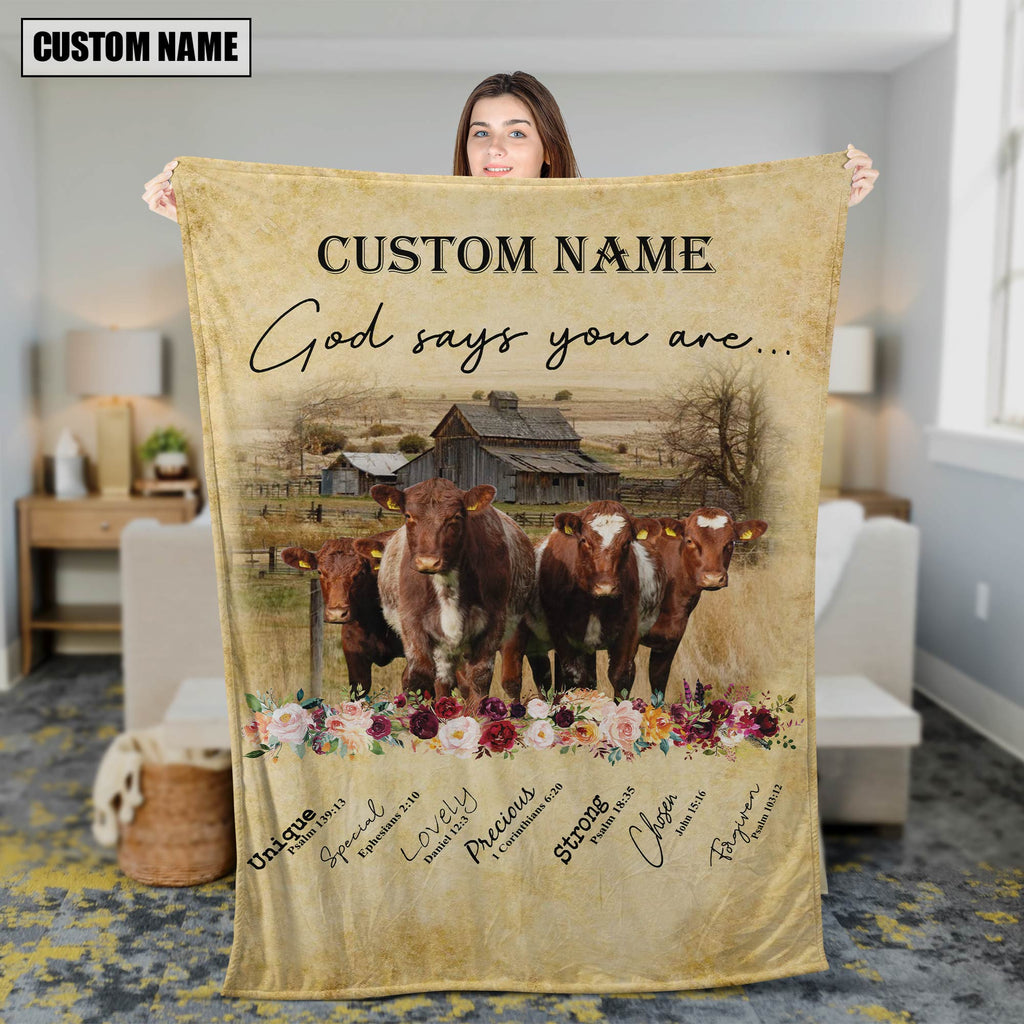 God Says You Are - Personalized Name Shorthorn Blanket