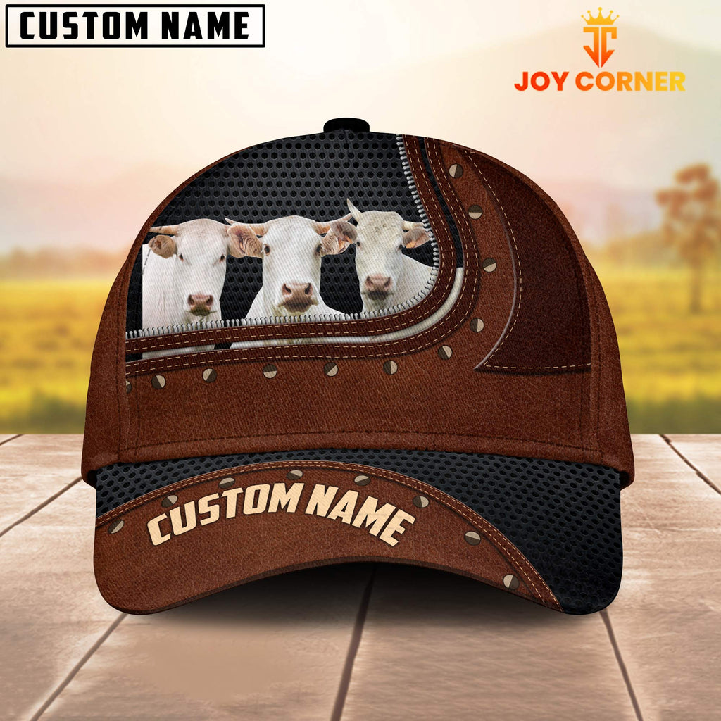 Charolais Happiness Zipper Pattern Customized Name Cap