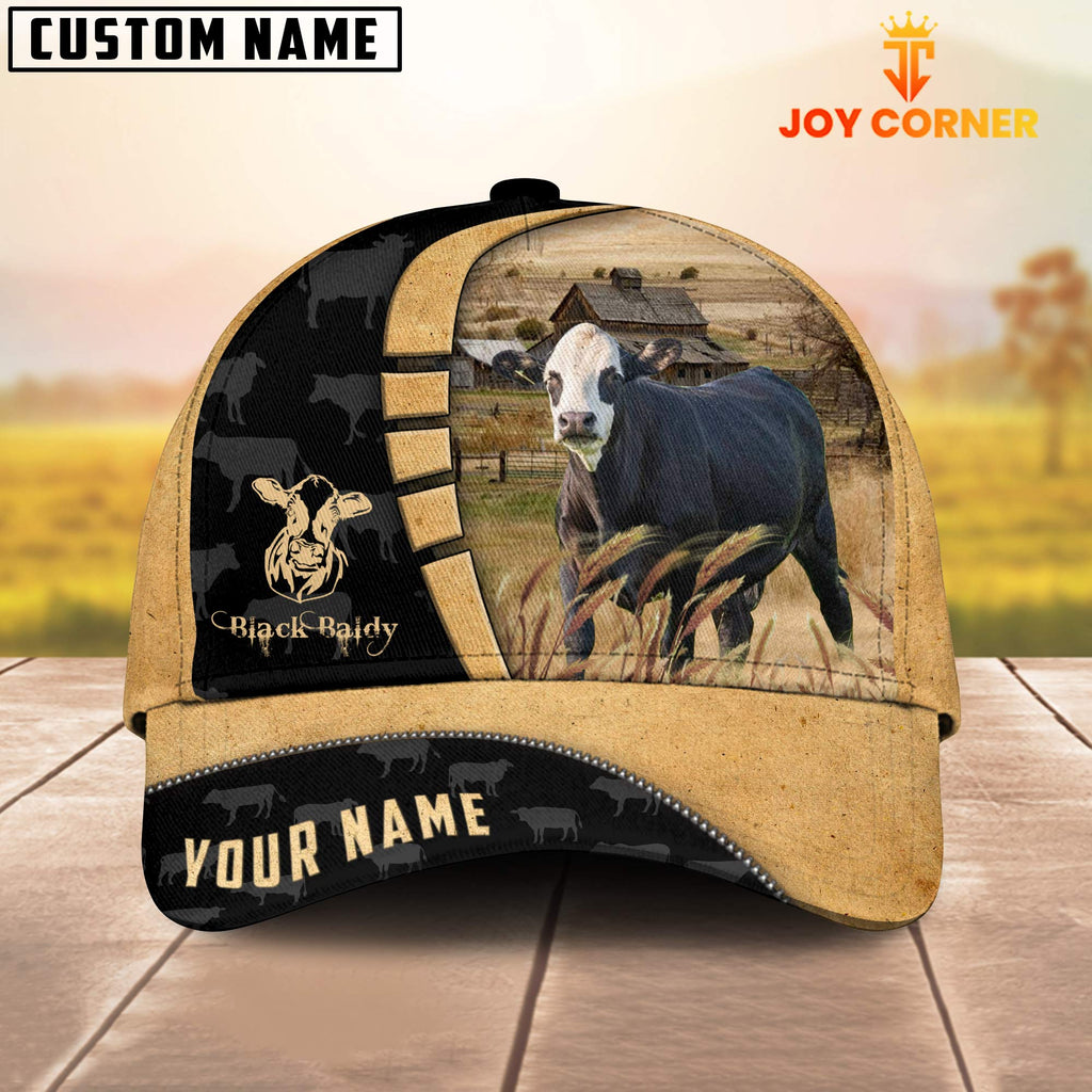 Custom Name Black Baldie Cattle 3D Cap TT