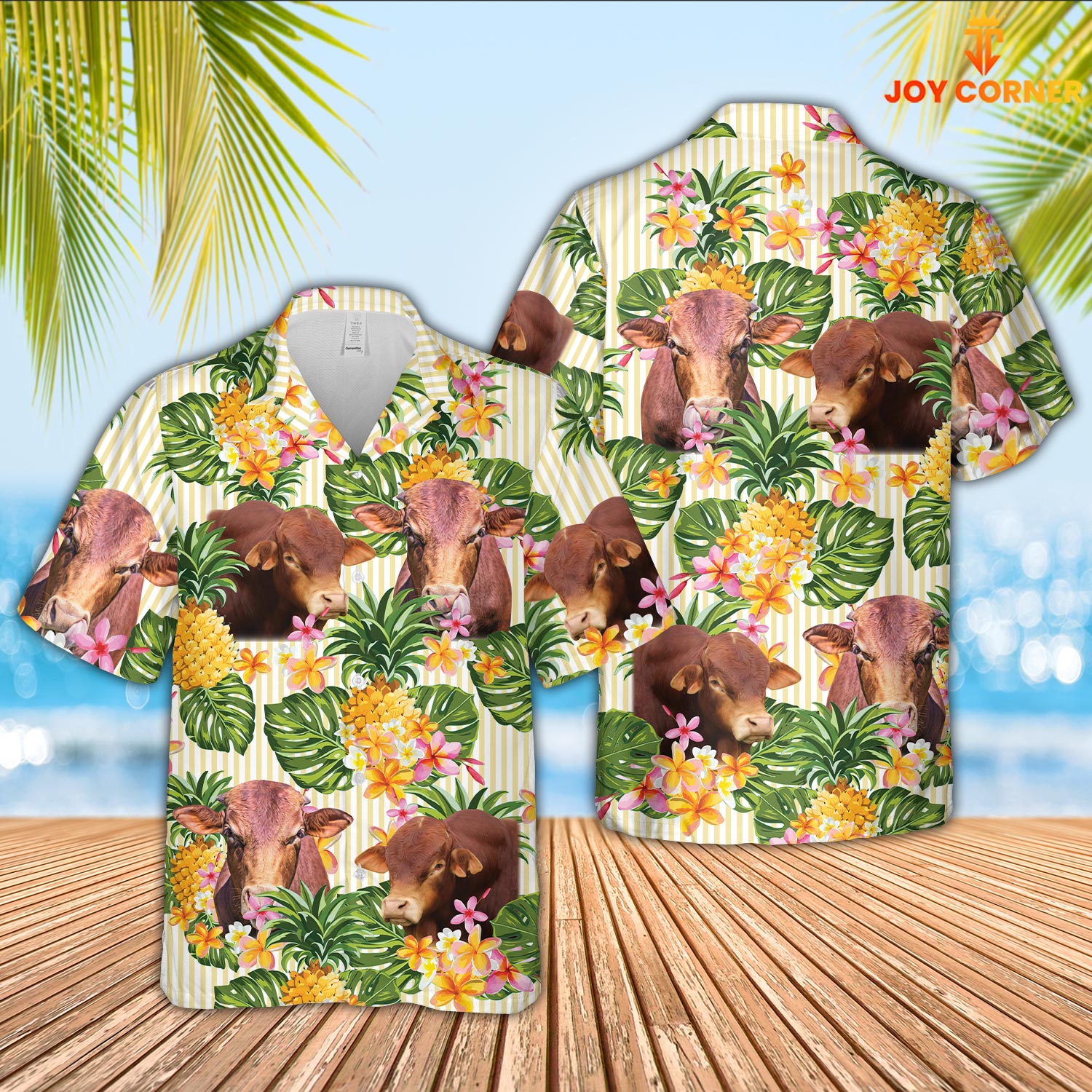 Beefmaster Pineapple Pattern Hawaiian Shirt