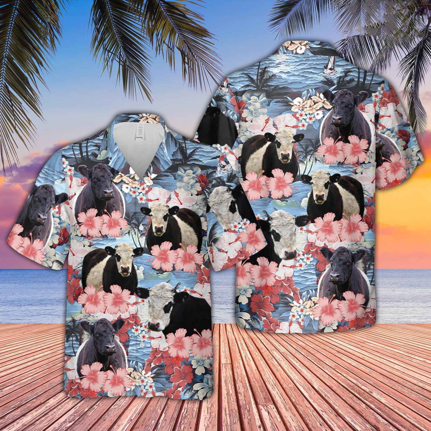Belted Galloway Flower Farming 3D Hawaiian Shirt