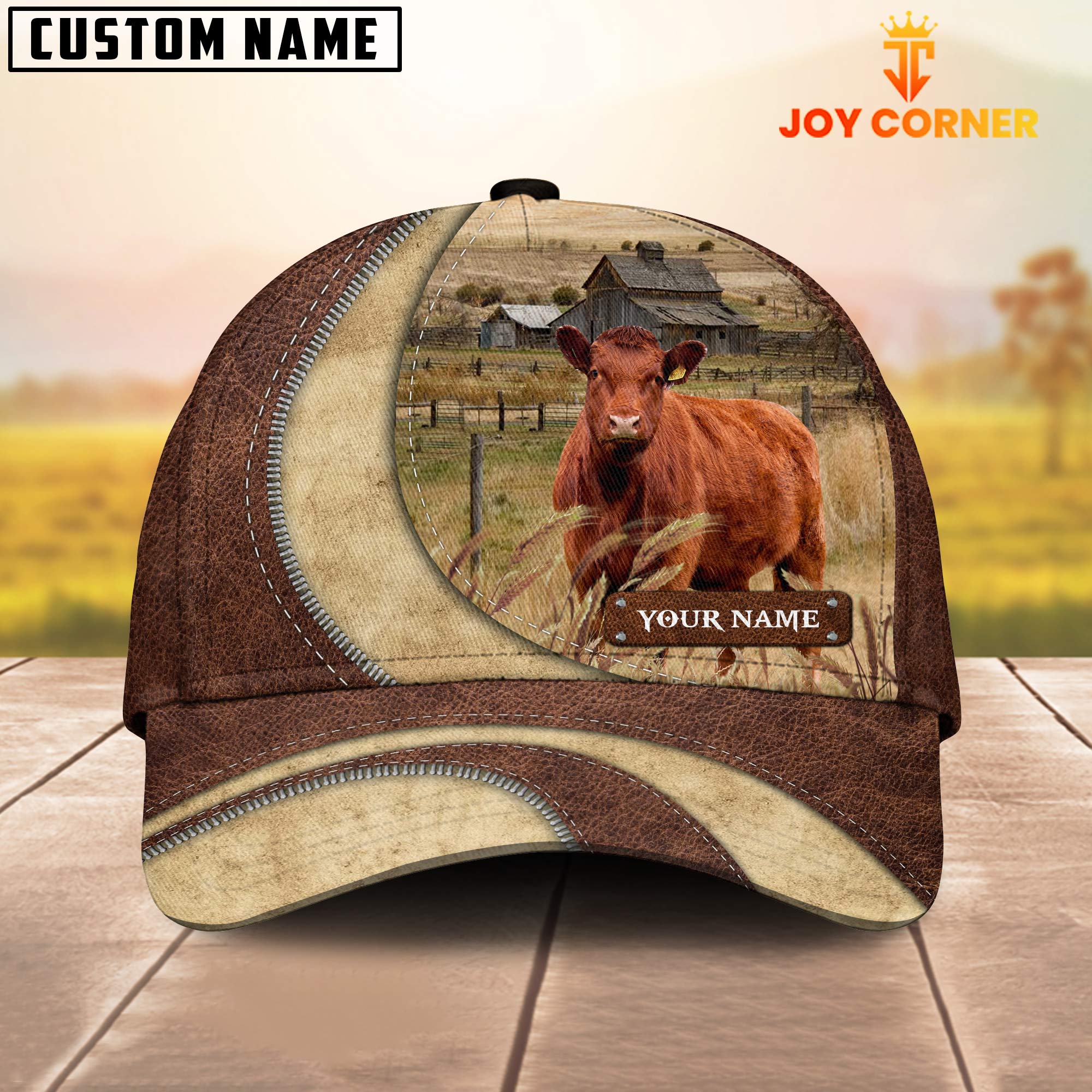 Red Angus Customized Name Farm Barn Cap