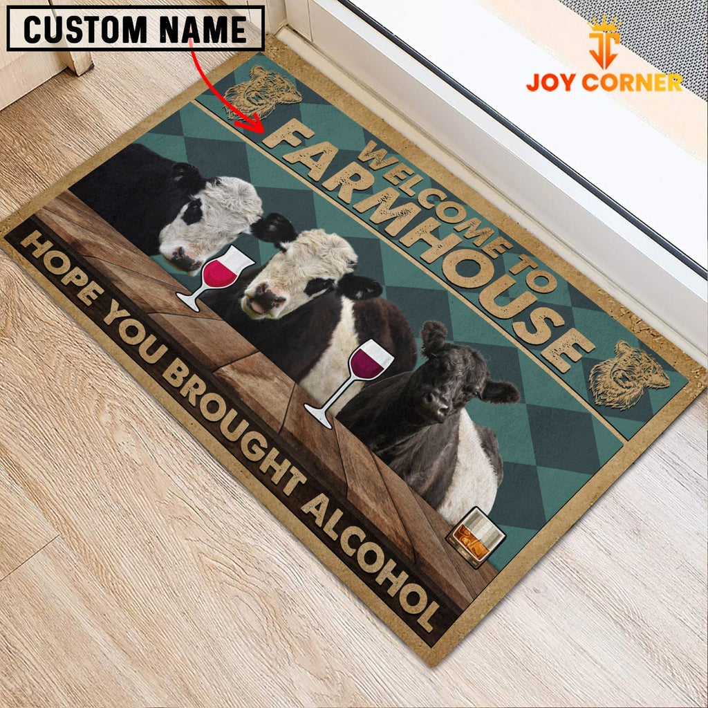 Belted Galloway Hope You Bought Alcohol Custom Name Doormat