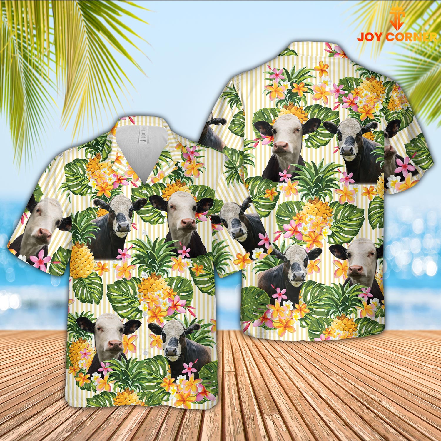 Black Baldy Pineapple Pattern Hawaiian Shirt