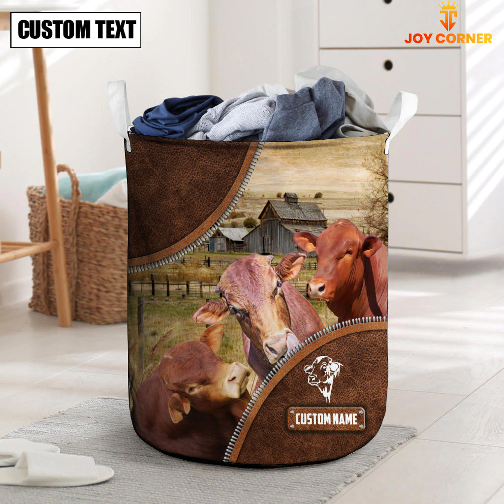 Beefmaster Cow Custom Name Laundry Basket