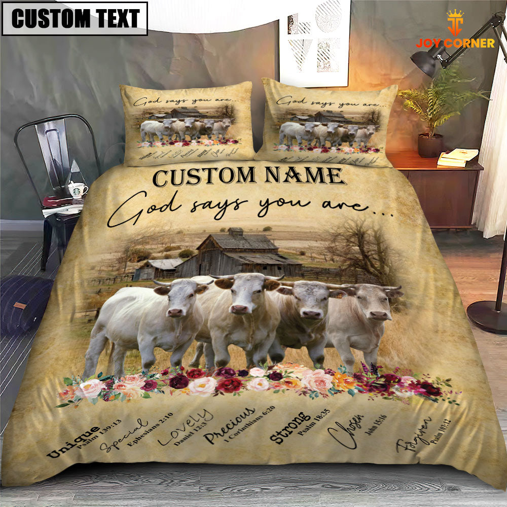 Charolais God Says You Are Custom Name Bedding Set