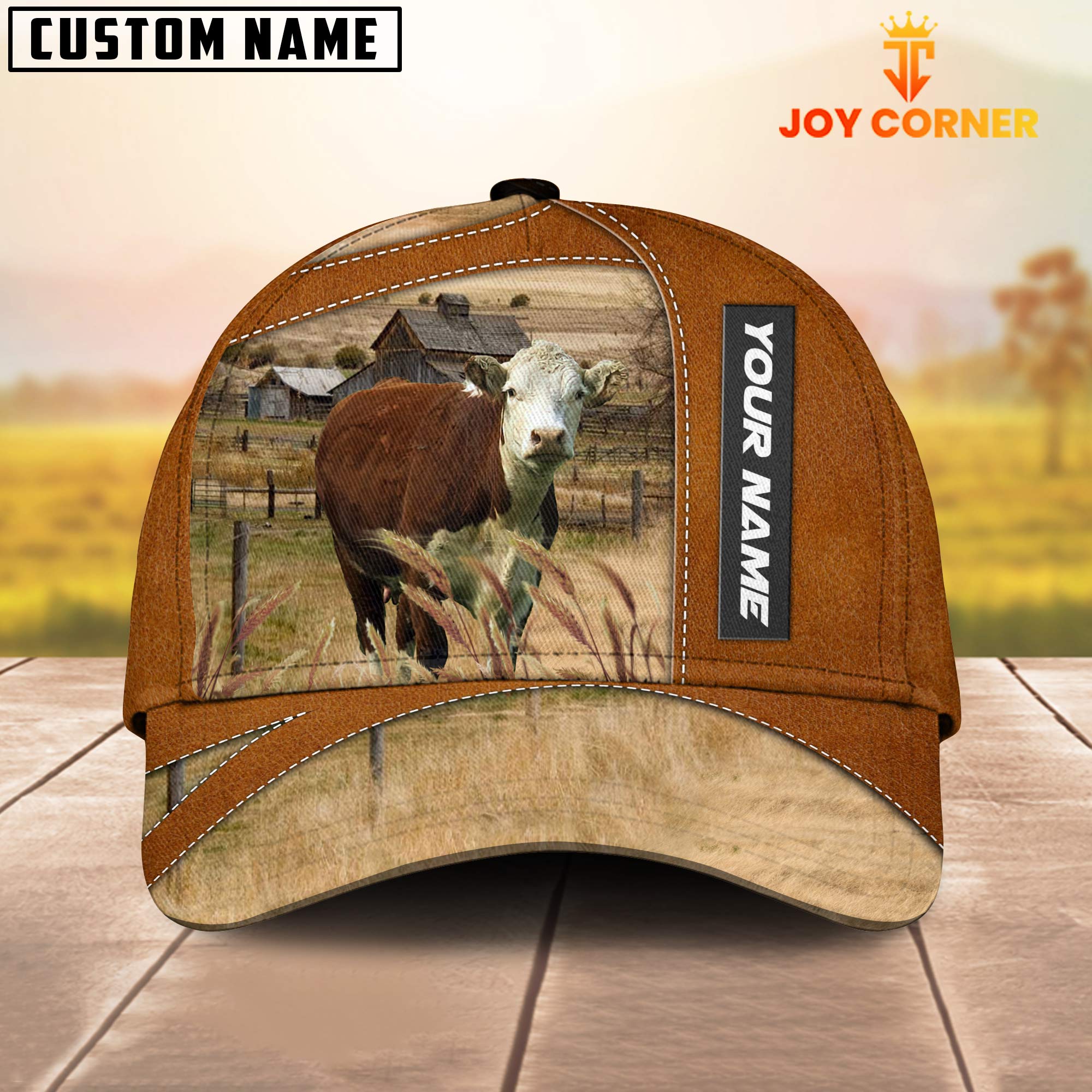 Hereford Customized Name Brown Cap