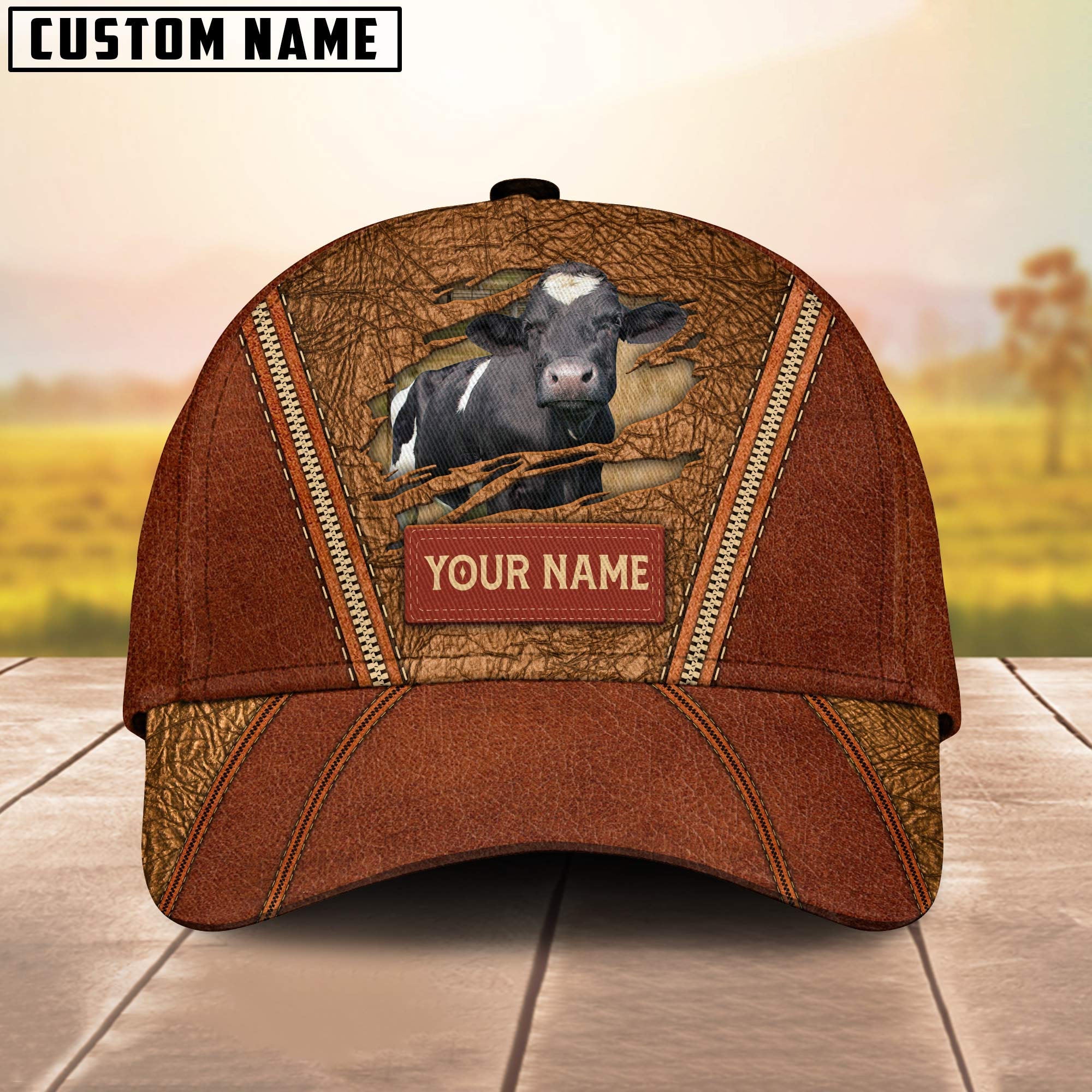 Happy Holstein Customized Name Cap