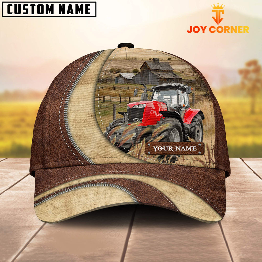 Red Tractor Customized Name Farm Barn Cap