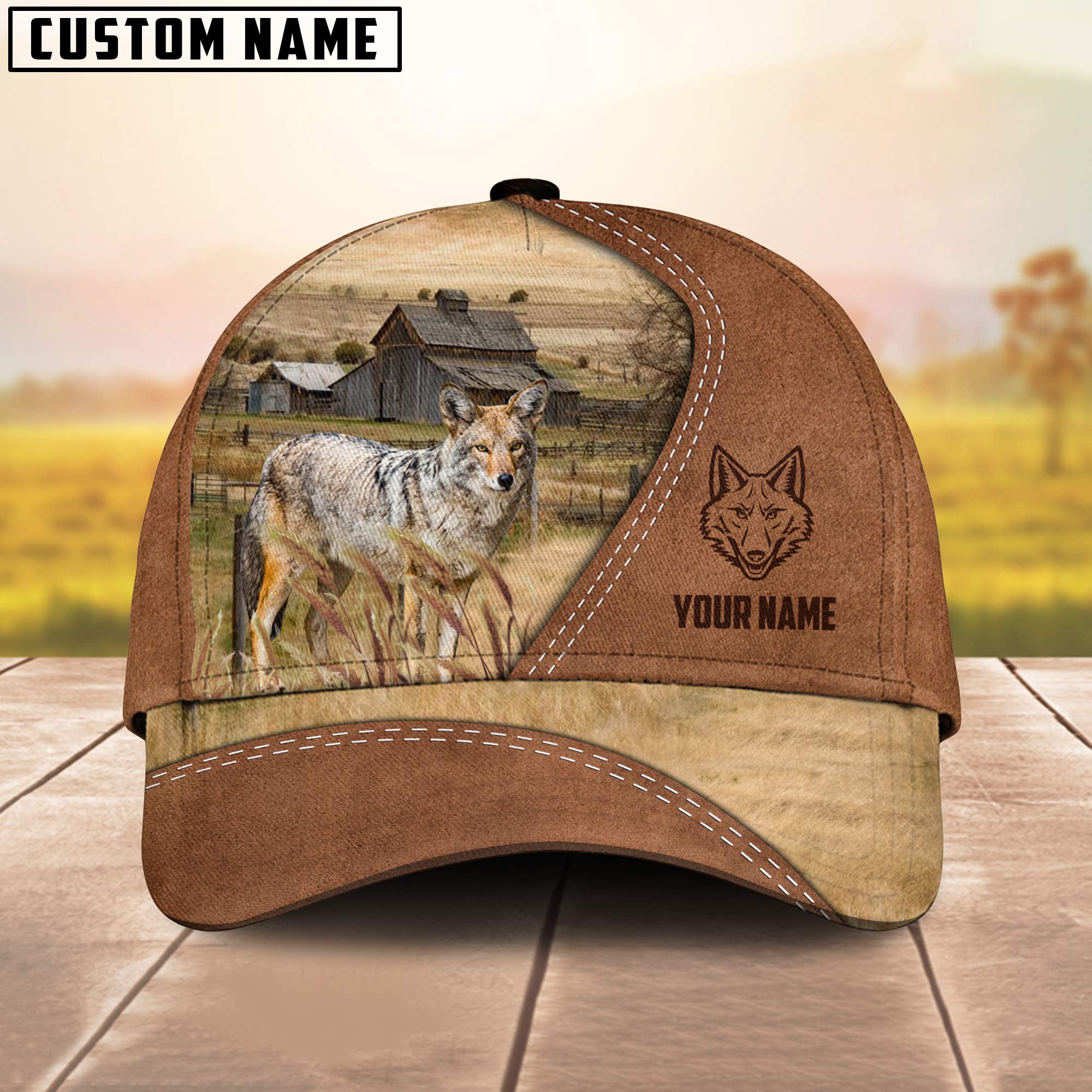 Custom Name Coyotes Brown Cap