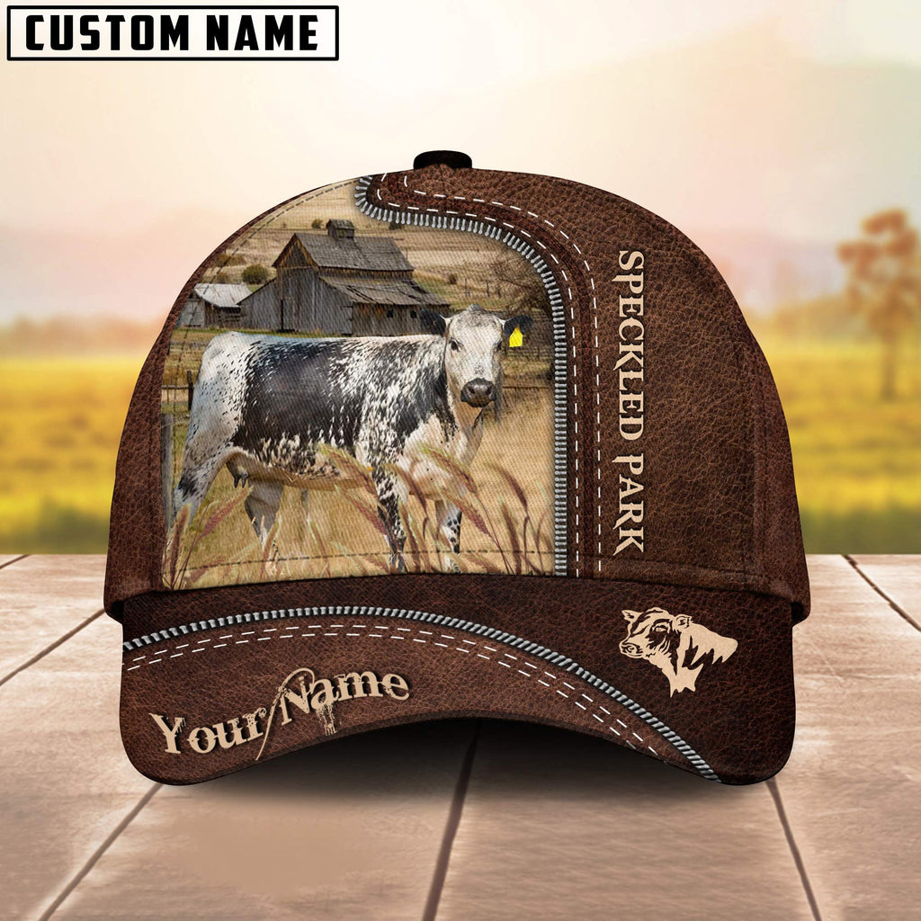 Speckled Park Customized Name Leather Pattern Cap