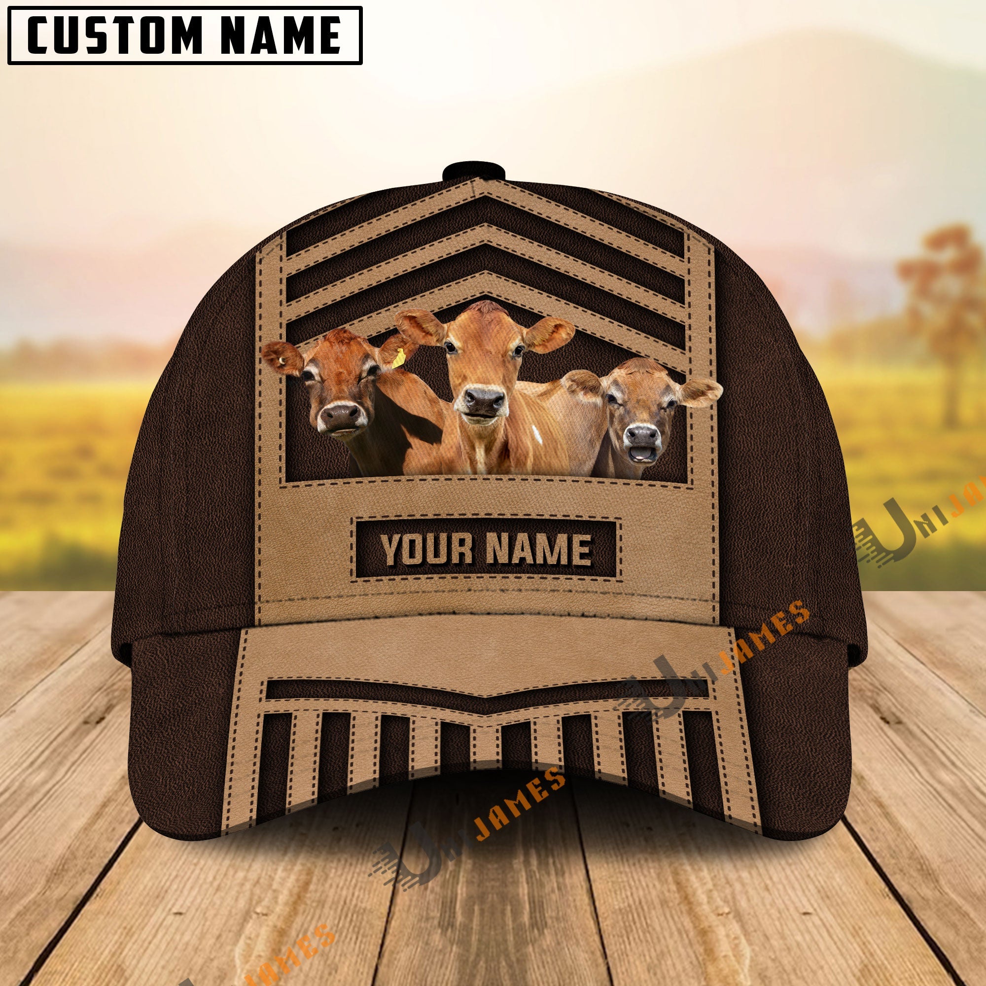Jersey Happiness Window Personalized Name 3D Cap