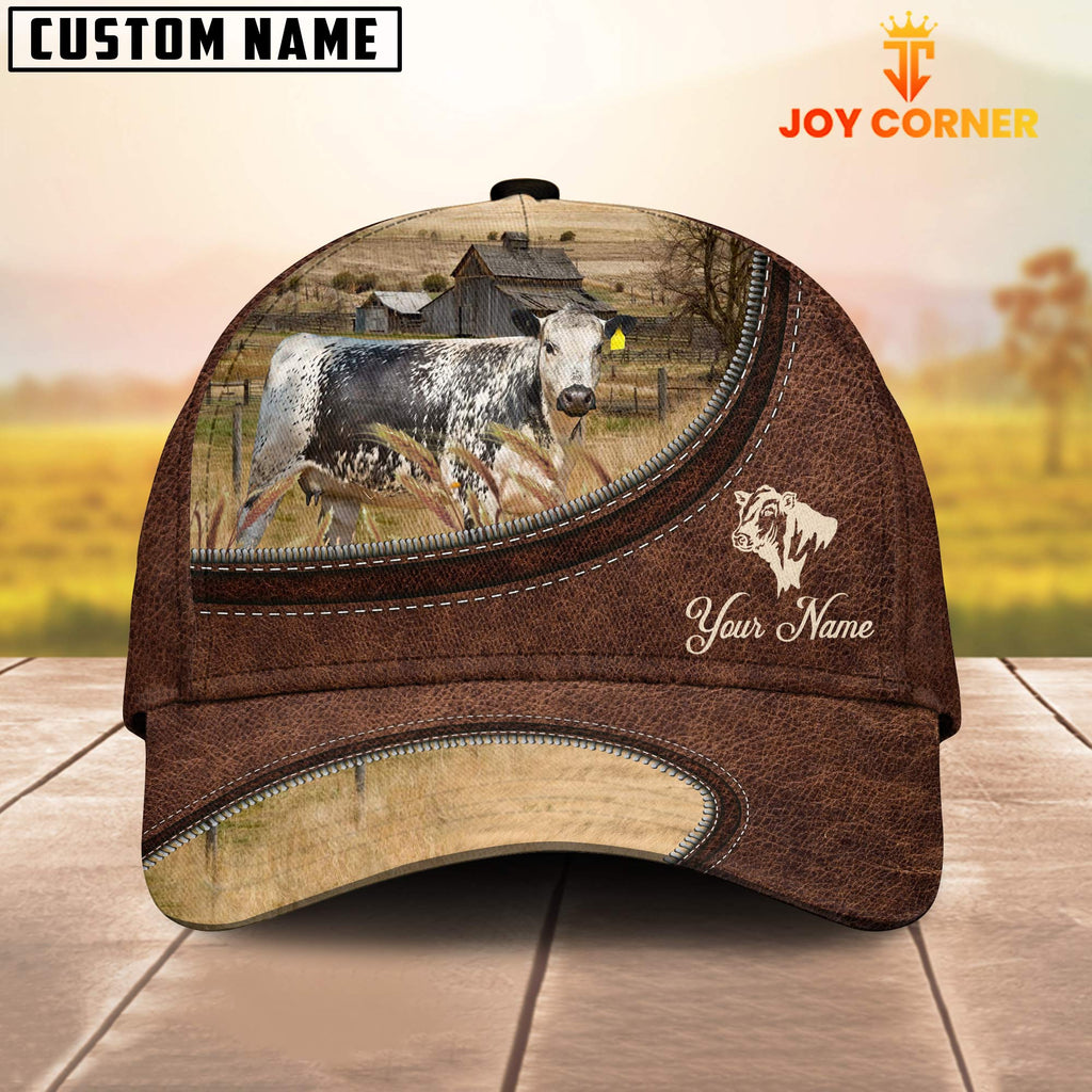 Speckled Park On The Farm Customized Name Leather Pattern Cap