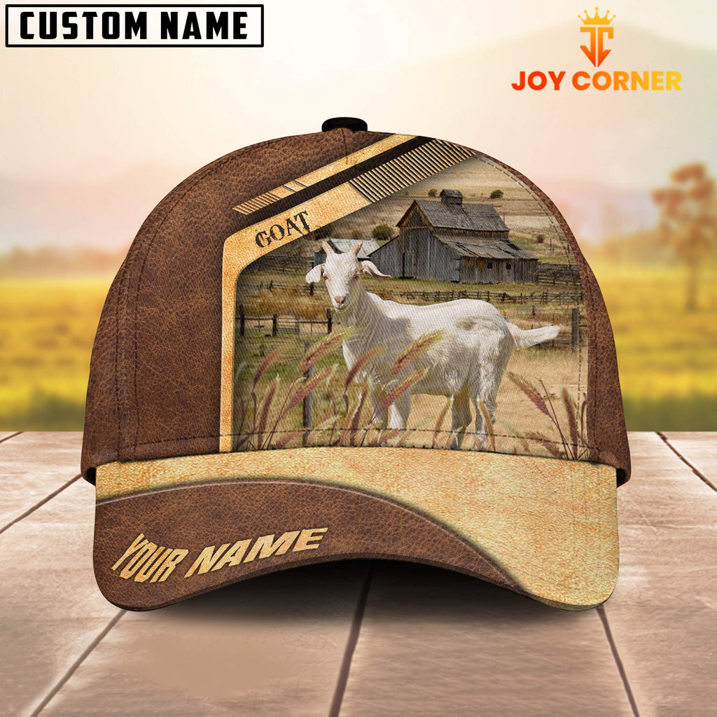 Goat Customized Name Brown Farm Cap
