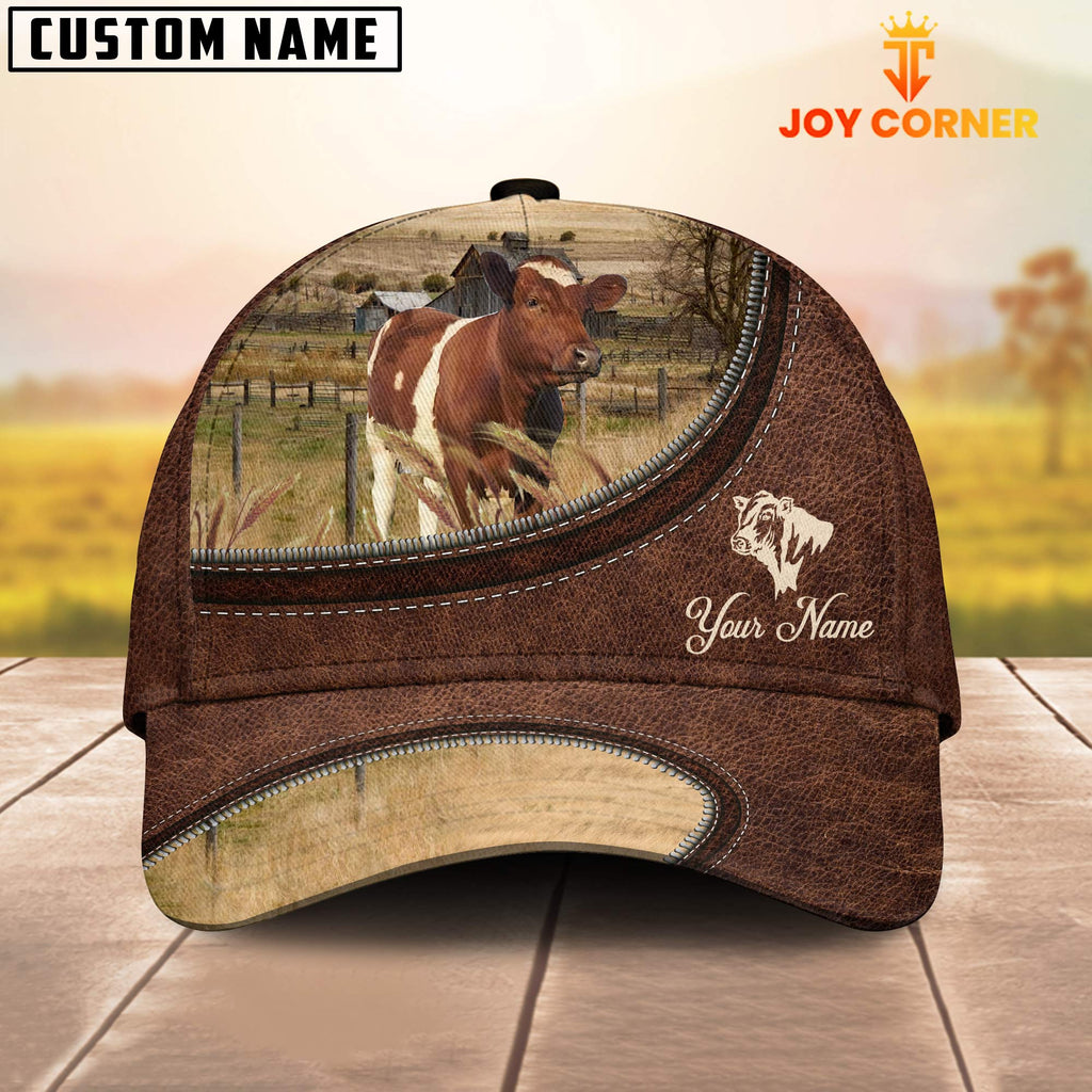 Ayrshire On The Farm Customized Name Leather Pattern Cap