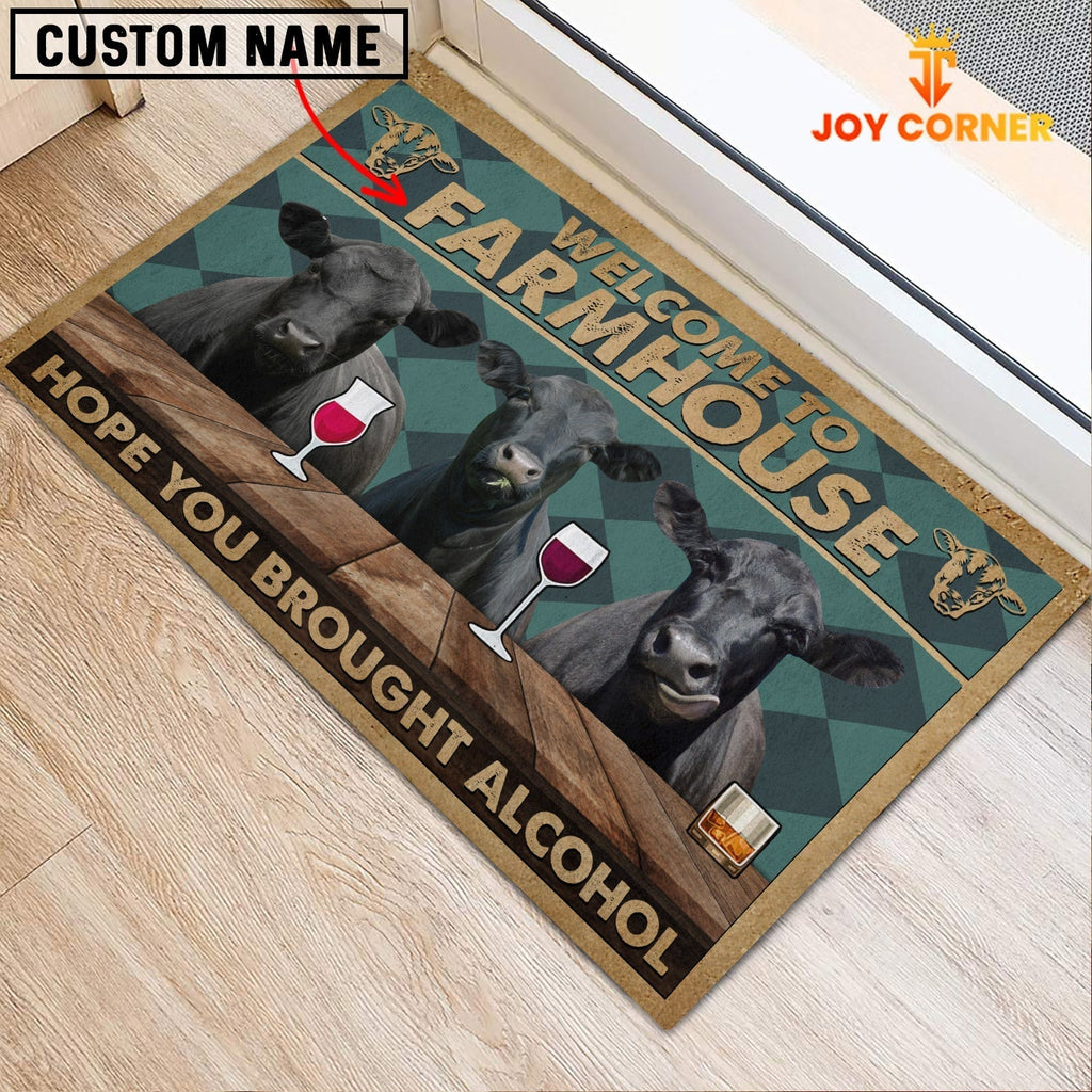Black Angus Hope You Bought Alcohol Custom Name Doormat