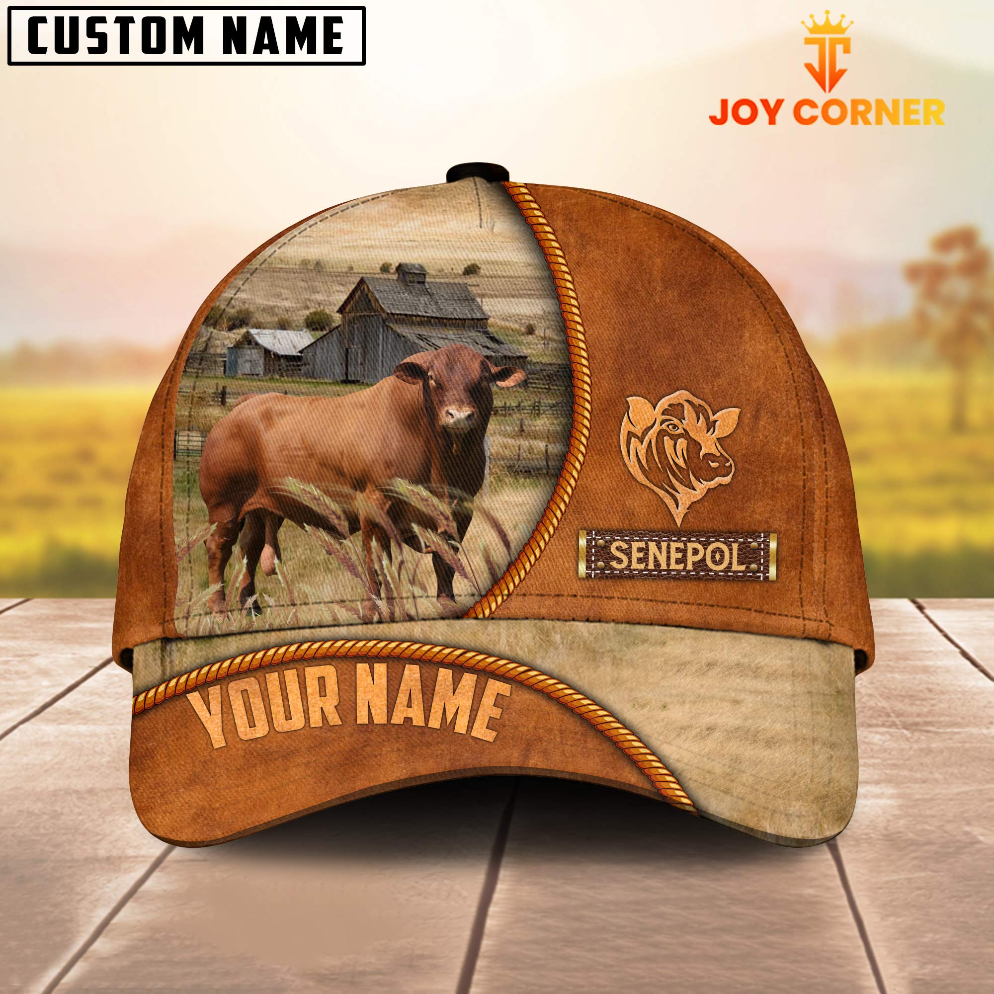 Custom Name Senepol Leather Pattern Cap